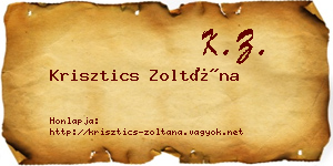 Krisztics Zoltána névjegykártya